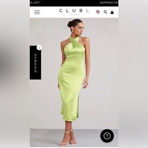 CLUB L London - Dazzling Dress LIME UK size 8 / US 4